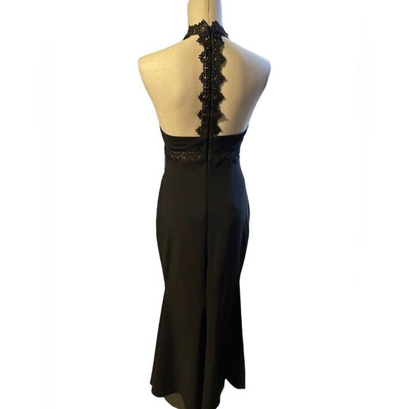White House Black Market Lace Detail Halter Gown size 4 NWOT - Picture 10 of 12